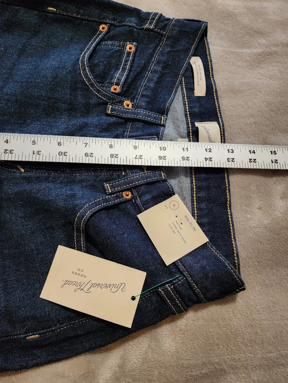 80s Slim Straight Jeans Dark Wash Mid‎ Rise | Universal Thread Size 4 - Picture 5 of 8